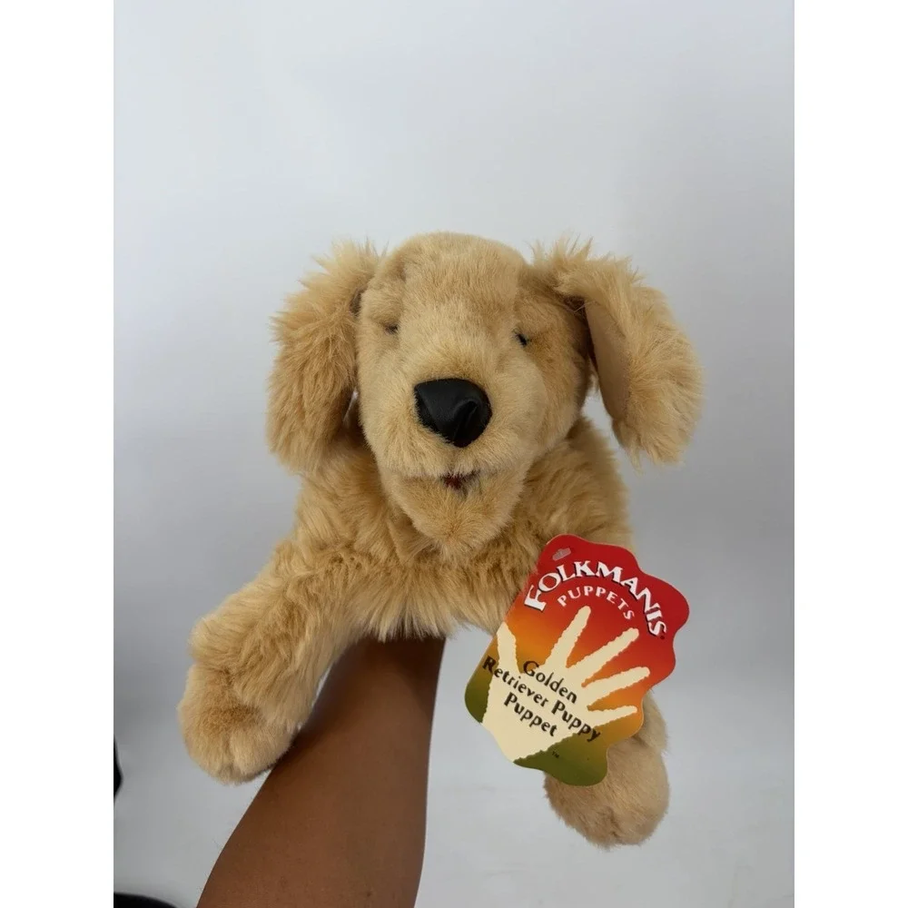 Folkmanis Golden Retriever Puppy Dog Realistic Puppet Stuffed Animal Plushy